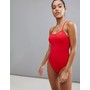 swim cut-out one piece in red