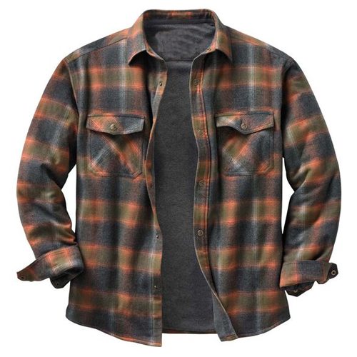 Grey and Orange Flannel Jac...