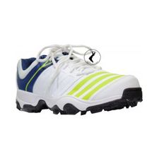 Adidas 22 Yards Trainer Cricket Rubber Shoes (White/Blue/Lime)