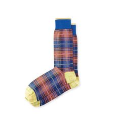 Demark Blue and Brown Check Socks