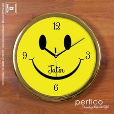 Smiley Round Personalized Wall Clock Online at Perfico