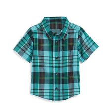 Jade Green Madras Checks Baby Shirt