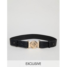  faux croc clip buckle belt