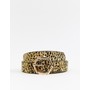 hexagon jeans belt in leopard