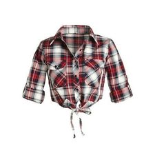 Self Tie Flannel Crop Top