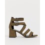  multi strap low block sandal in khaki
