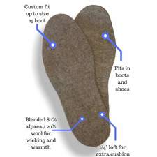 Felted Sole Inserts for Boots & Shoes - Alpacas of Montana