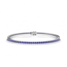 14k White Gold Pave Sapphire Tennis Bracelet 