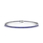 14k White Gold Pave Sapphire Tennis Bracelet 