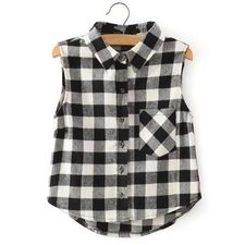 Sleeveless Classic Flannel Crop Top