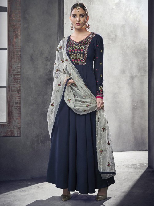 Irresistible Navy Blue Embr...