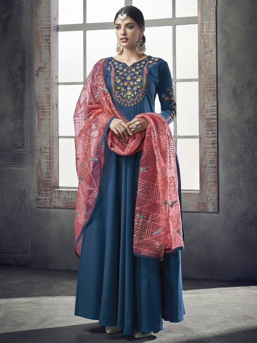 Adorable Teal Partywear Ana...