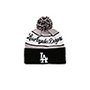 x New Era Dodgers Pom Pom Beanie, view 1, click to view large image.