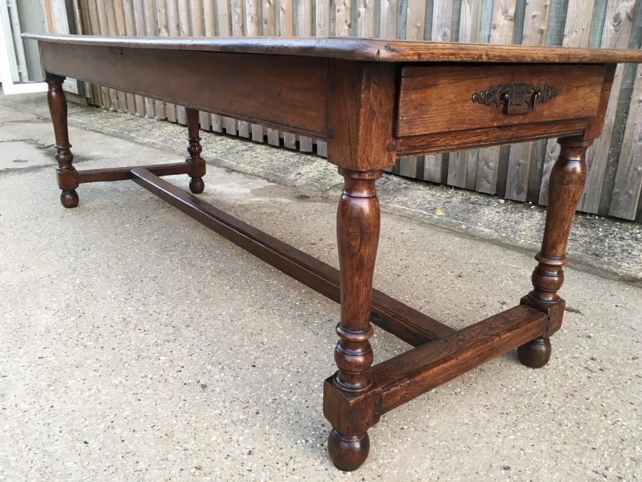 Oak Antique Dining Table With Two Drawers Shoplinkz
