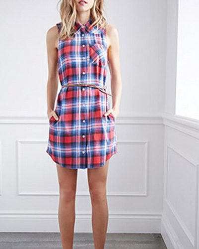 Color Block Flannel Shirt D...