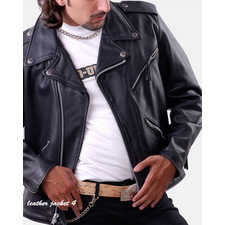 Casual Style Leather Biker Jacket