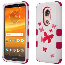 Motorola Moto E5 Plus xt1992 - Butterfly Dancing Pink TUFF Hybrid Case Cover [Military-Grade Certified] :: CellPhoneCases.com