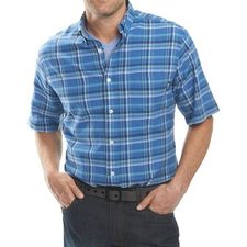 Light Blue and White Cotton Flannel Shirt