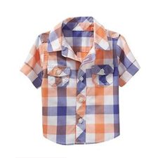 Melon And Blue Super Checks Baby Shirt