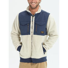 Men's Burton Bower Full-Zip Fleece shown in Bone White / Mood Indigo