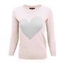 Yemak Sweater | Women's Love Heart Chenille Round Neck 3/4 Sleeve Casual Sweater MK3595