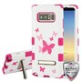 Samsung Galaxy Note 8 - Butterfly Pink TUFF Hybrid Case (with Magnetic Metal Stand)[Military-Grade Certified] :: CellPhoneCases.com