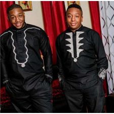 dashiki african men clothes bazin riche 2 two pieces suit.