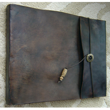 Large Refillable Leather Sketchbook - Warm Brown