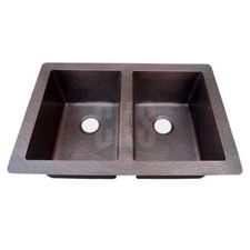 Copper Kitchen Sink Traditional Under/Over Mount Double Bowl Sink