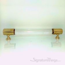 Lucite Cabinet Pull - 3/4" Dia Close End | Lucite Drawer Pulls | Unique Cabinet Hardware | Lucite and Brass Pulls | Lucite Door Handles | SignatureThings.com