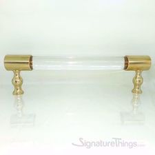 Lucite Door Handle - 3/4 Dia Closed End | Lucite Pulls | Lucite Door Handles | Unique Cabinet Hardware | Lucite and Brass Pulls | SignatureThings.com