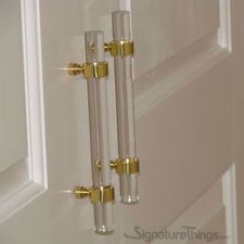 Door Ring Lucite Handle - 3/4" D | Lucite Pulls | Lucite Door Handles | Unique Cabinet Hardware | Lucite and Brass Pulls | SignatureThings.com