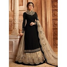 Drashti Dhami Satin Georgette Lehenga Style Suit