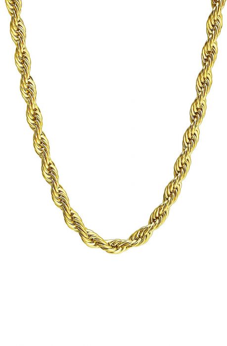 8 MM Stainless Steel Twist Rope Gold Chain