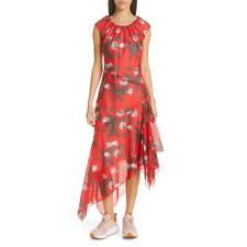  Kefesha Asymmetrical Midi Dress, Main, color, RED