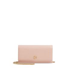  Petite Marmont Leather Continental Wallet on a Chain, Main, color, PERFECT PINK