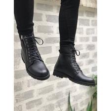 Zippered Genuine Leather Military Half Boot / Postal