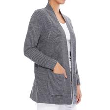 Women's Stylish Drape Long Sleeve Sweater Cardigan Jacket with Two Pockets HK8189 - Yemak Sweater