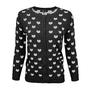 Women's Cute Cat Patterned 3/4 Sleeve Button Down Stylish Cardigan Sweater MK3466 - Yemak Sweater