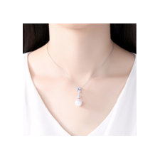 Virginia White Pearl And Diamante Pendant - Olivier Laudus Wedding Jewellery