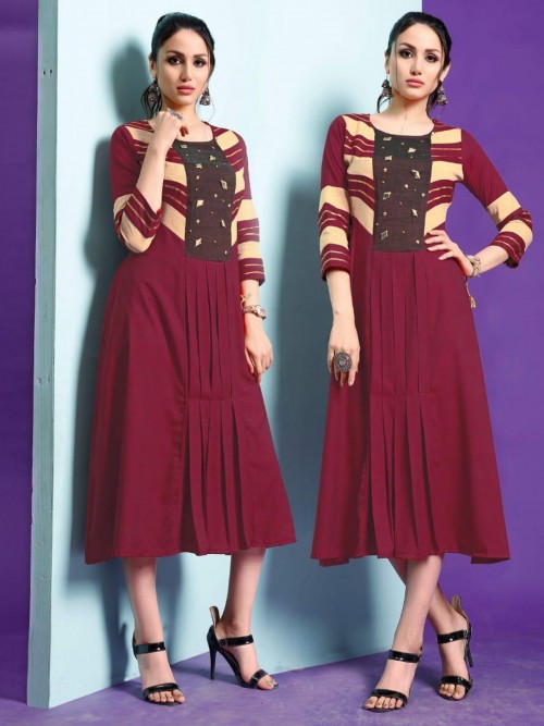 Irresistible Maroon Cotton ...