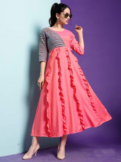 Pretty Pink Cotton Kurti