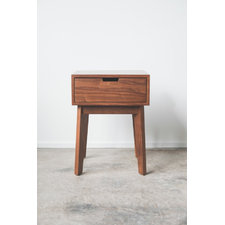 Solid Walnut Tapered Leg Nightstand