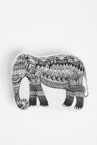 The Rise and Fall Etched Elephant Pillow
