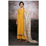Ganga Yellow cotton printed suits with cambric bottom and chiffon Dupatta