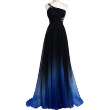 Blue Ombre One Shoulder Long Prom Dress KSP433 [KSP433] - £99.00