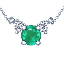 Emerald Round and Diamond Pendant (2.27cttw.)