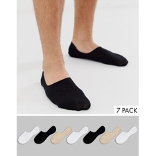 Liner sock in black white & stone colors 7 pack