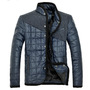 New Mens Fashion Casual Hit Color Stitching Navy Leather Jacket For 2013 Winter