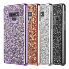 Samsung Galaxy Note 9 - Diamond Platinum Collection Hybrid Bumper Case With Electroplated Frame - Black :: CellPhoneCases.com